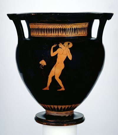 円盤投げの選手（セラミック）を描いた赤像式クラテル 作： Greek School