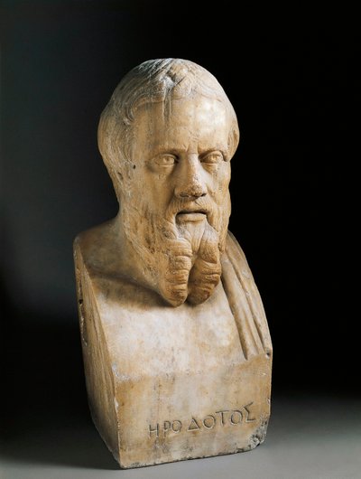 ヘロドトスの胸像、紀元前4世紀（大理石彫刻 作： Greek or Roman