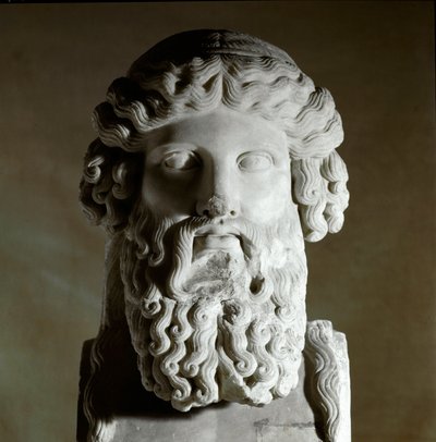 ギリシャの哲学者プラトンの胸像（紀元前428～348年） 大理石彫刻、ローマ、ムセイ・カピトリーニ 作： Greek or Roman