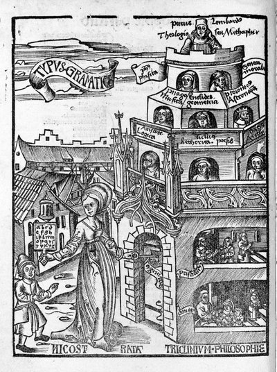 Liberal Arts: Grammar - グレゴール・ライシュ（1467-1525）の「Margarita Philosophica」にて。ベール 作： Gregor Reisch