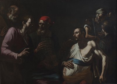 水滴で男を癒す、c.1630。 作： Gregorio Preti