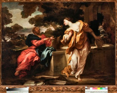 ヤコブの井戸でのキリストとサマリア人女性 グレゴリオ・デ・フェラーリ（1647-1726）の絵画、ジェネス、ストラーダ・ヌオーヴァ美術館（Inv n PR 375) 作： Gregorio De Ferrari