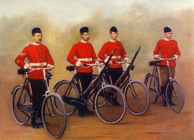「サイクリスト - ランカシャー フュージリアーズ」、1900 年。 作： Gregory and Co