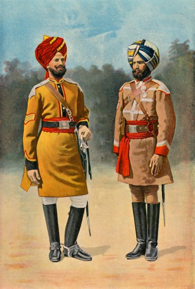 最初のベンガル騎兵隊とガイド騎兵隊、1901年。 作： Gregory and Co