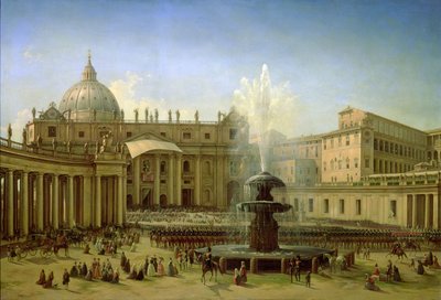 ローマ教皇の祝福の時のサンピエトロ広場、1850 作： Grigori Grigor