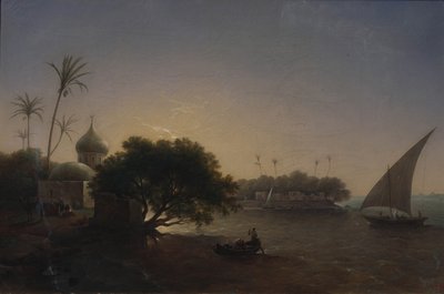 エジプトのナイル川の眺め、1851年 作： Grigori Grigorevich Chernetsov