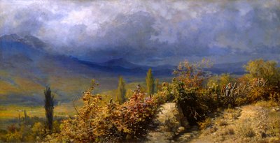 クリミアの秋の眺め、1884年。 作： Grigori Grigorievich Mjasoedov