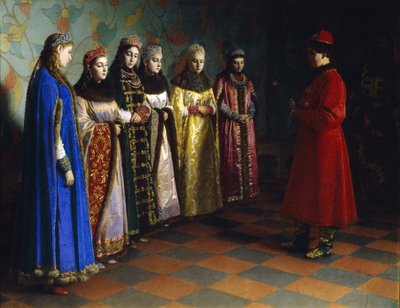 皇帝アレクセイミハイロビッチ、花嫁の選択、1882年 作： Grigori Semenovich Sedov