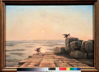 ナイル川の洪水 (エジプト) - ナイル川の氾濫 - Grigori Grigorievich Tchernetsov (Chernetsov) (1802-1865) 作、キャンバスに油彩 作： Grigory Tchernezov