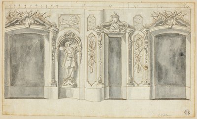 ハンティング・デザインの壁 作： Grinling Gibbons