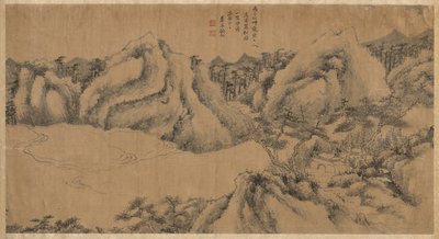 曇った山の松の木陰の修道院 作： Gu Chao