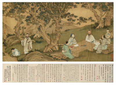 春の集い、1677年 作： Gu Zuntao