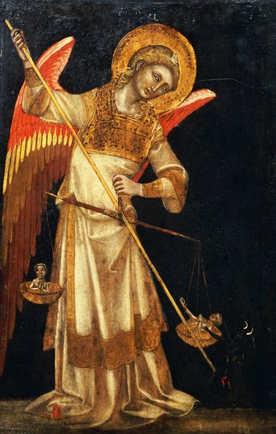 悪魔から魂を守る天使 作： Ridolfo di Arpo Guariento