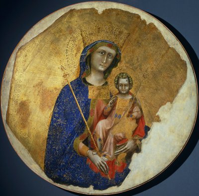 リドルフォ・グァリエントまたはグァリエント・ディ・アルポ（1338年から1370年まで活動）の「子連れの聖母」。 作： Guariento di Arpo