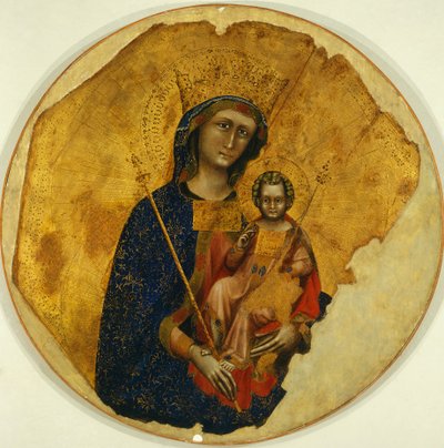 リドルフォ・グァリエントまたはグァリエント・ディ・アルポの「子連れの聖母」（1338年から1370年に活動）。 作： Guariento di Arpo