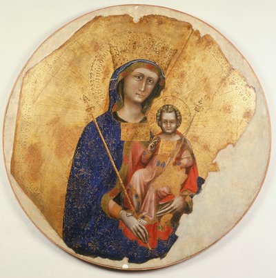 リドルフォ・グァリエントまたはグァリエント・ディ・アルポの「子連れの聖母」（1338年から1370年に活動）。 作： Guariento di Arpo