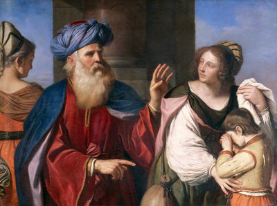 ハガルを追放するアブラハム グエルチーノ（1591-1666）作 油彩・キャンバス 作： Guercino