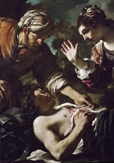 ハーミニー（エルミニア）がタンクレイドの知恵を発見する（詳細 作： Guercino