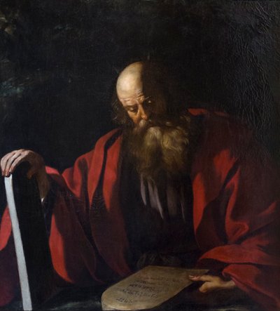 律法の表を持つモーセ 作： Guercino (1591 1666)