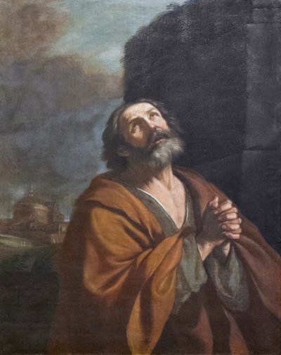 泣く聖ペテロ 作： Guercino (1591 1666)