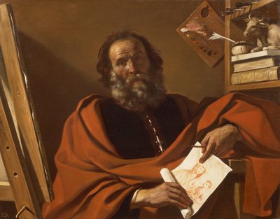 聖ルカ」ジョヴァンニ・フランチェスコ・バルビエリ（グェルチーノ）作、油彩・キャンバス 作： Guercino