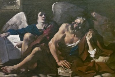 聖マタイと天使 作： Guercino (1591 1666)
