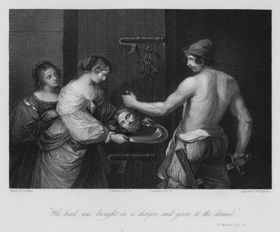洗礼者ヨハネの死、聖マタイ14世 作： Guercino