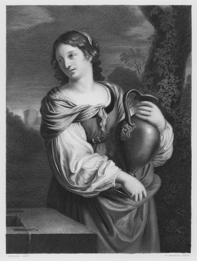サマリアの女」（ロイヤル・コレクションの絵より）（エングレーヴィング 作： Guercino