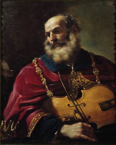 ダビデ王（油彩・キャンバス 作： Guercino