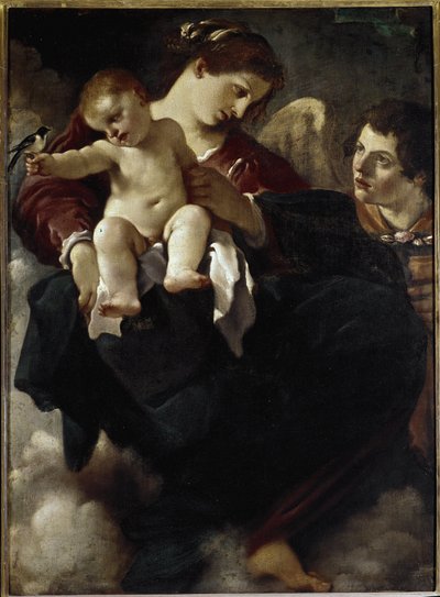 ツバメの聖母 - 油彩・キャンバス 作： Guercino