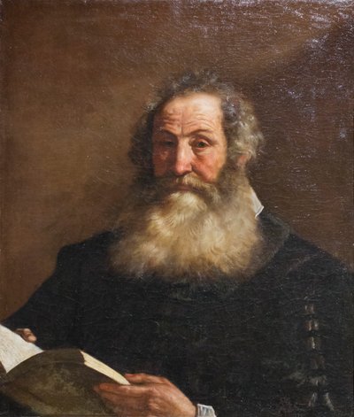 本を持つ老人の肖像 作： Guercino (1591 1666)