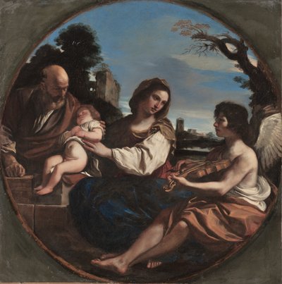 エジプトへの逃避行での休息 作： Guercino (1591 1666)