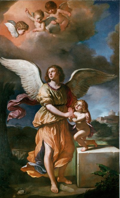 守護天使（油彩・キャンバス 作： Guercino