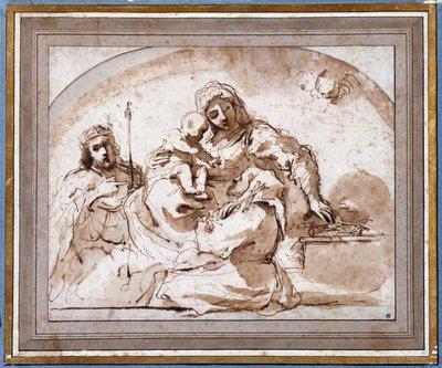聖母と子、聖ルイと聖フランソワ 作： Guercino