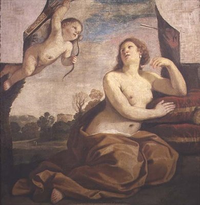 ビーナスとキューピッド 作： Guercino