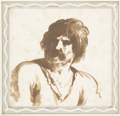 男のバスト 作： Guercino (attributed to)