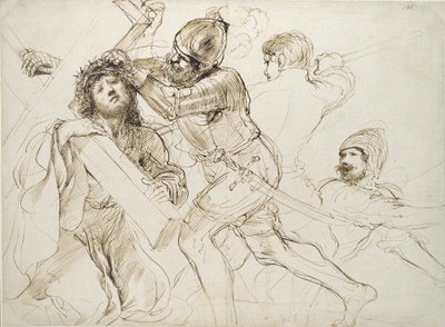 十字架を運ぶキリスト、c1625-1628 作： Guercino