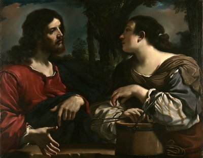 ジェイコブスウェルのキリストとサマリア人の女性 作： Guercino