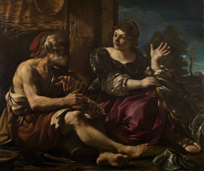 エルミニアと羊飼い、1619-20。 作： Guercino