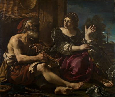 アーミニアと羊飼い、1620年代 作： Guercino