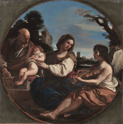 エジプトへの逃亡中の休息 作： Guercino