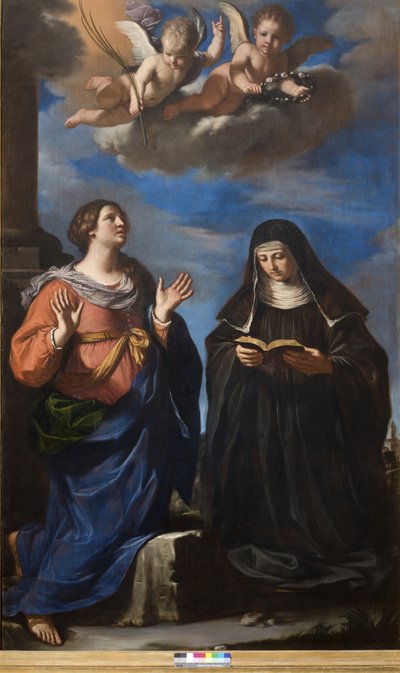 セントガートルードとルクレティア、1645 作： Guercino