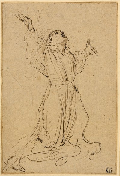 聖痕を受ける聖フランチェスコの習作 作： Guercino