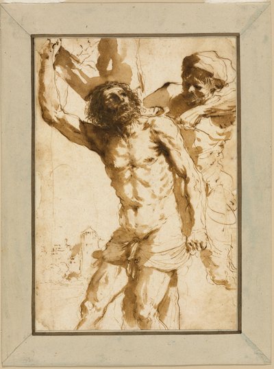 「聖バーソロミューの殉教」のための習作 作： Guercino