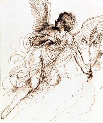 天使の研究、c1611-1666 作： Guercino