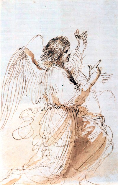 天使の研究、c1611-1666 作： Guercino