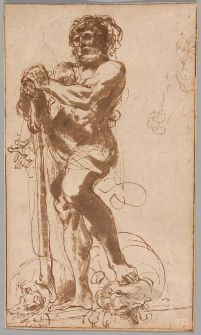 打ち負かされたハイドラと意気揚々とヘラクレス 作： Guercino