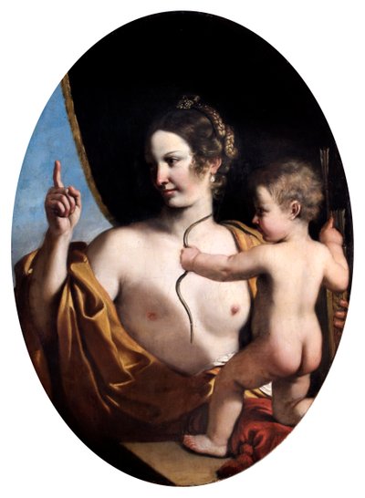 「ヴィーナスとキューピッド」、1630 作： Guercino