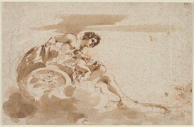 金星と戦車のキューピッド、1615-1617。 作： Guercino