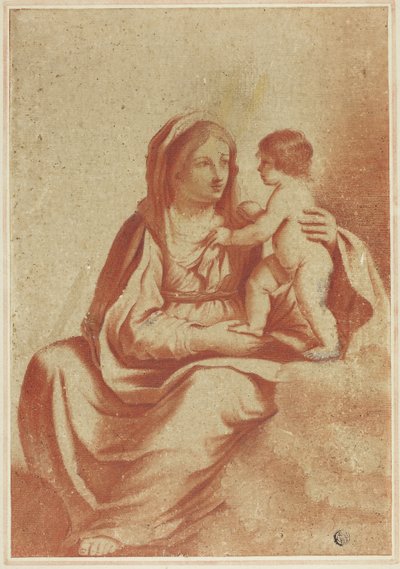 聖母子 作： Guercino